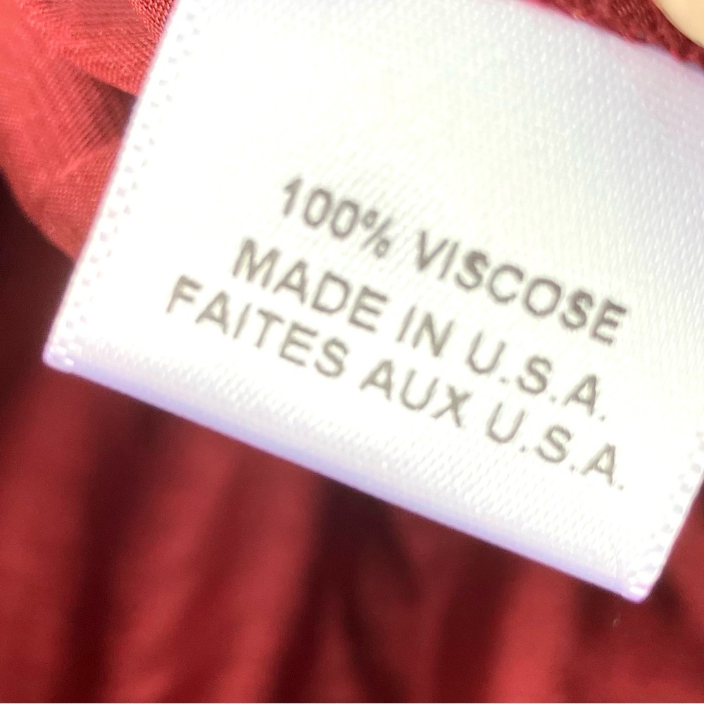 MISA Los Angeles Lucien Dress Off Shoulder Mini Satin Ruffle Cranberry Sz XS - Picture 9 of 11